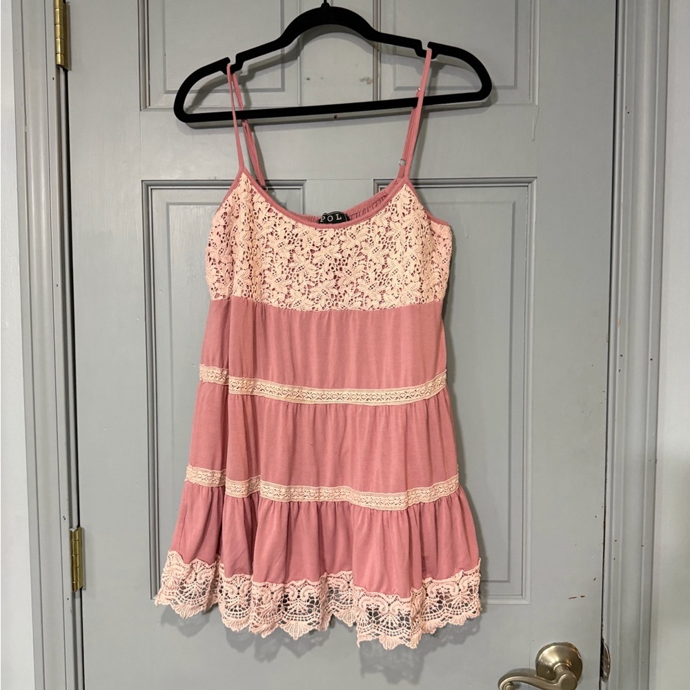 POL Pink and Cream Lace Camisole